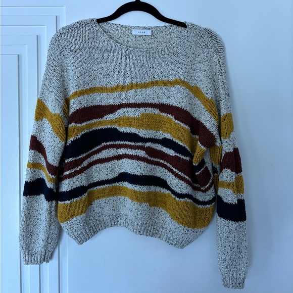 Lush Knit Striped Grey Sweater - Picture 2 of 4